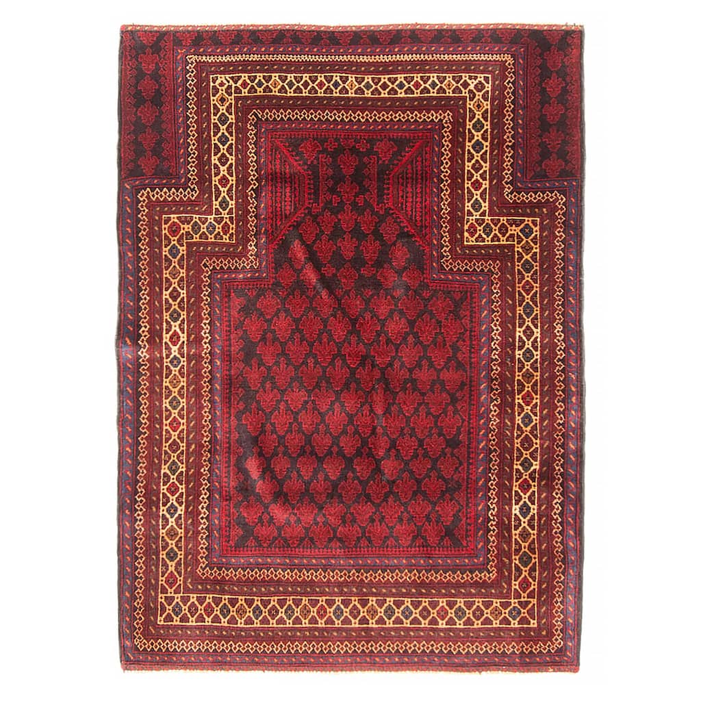 Teimani Burgundy Rug 3'3" x 4'9" - 3'3 x 4'9