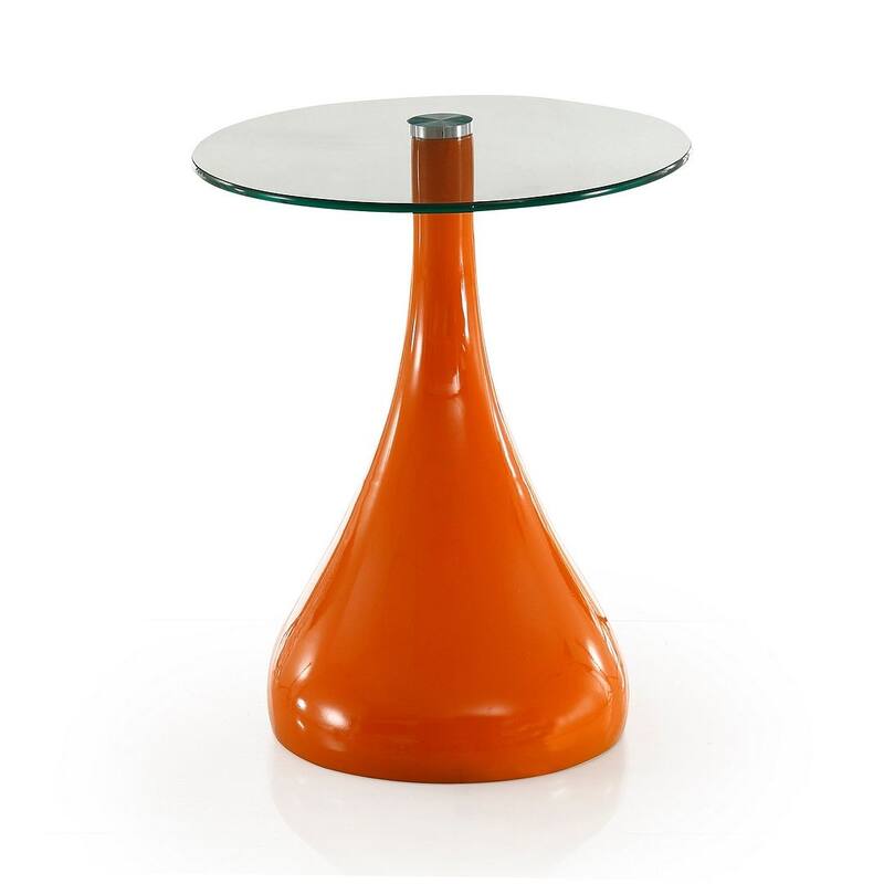 Manhattan Comfort Lava 19.7 in. Glass Top Accent Table