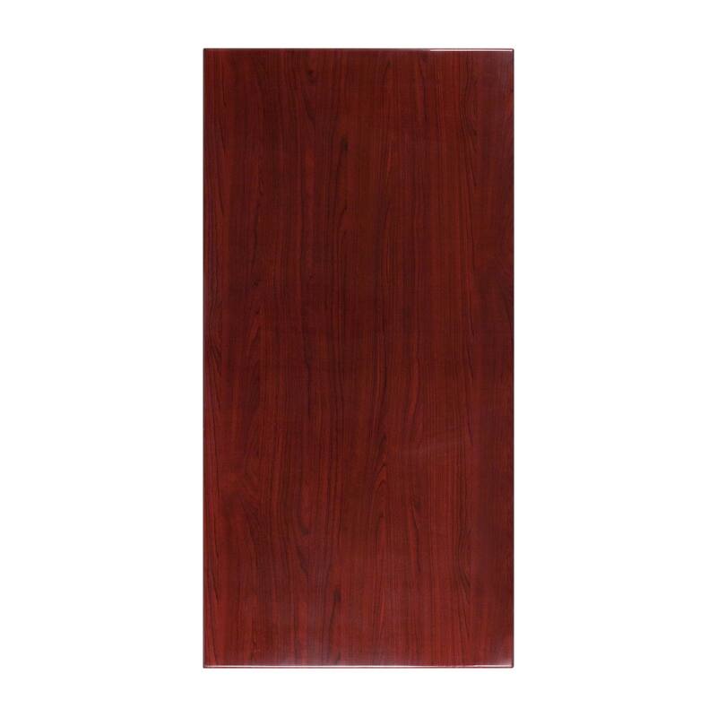 30'' x 60'' High-Gloss Resin Table Top with 2'' Thick Drop-Lip - Mahogany Finish - Mahogany