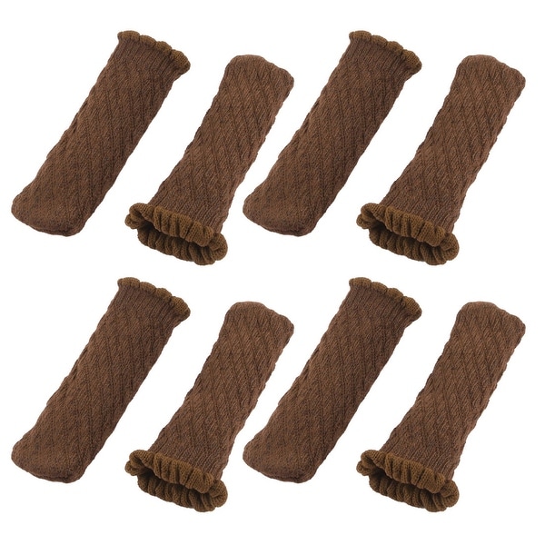 Polyester Non-slip Table Chair Stool Bench Leg Socks Feet Cover Coffee Color 8pcs