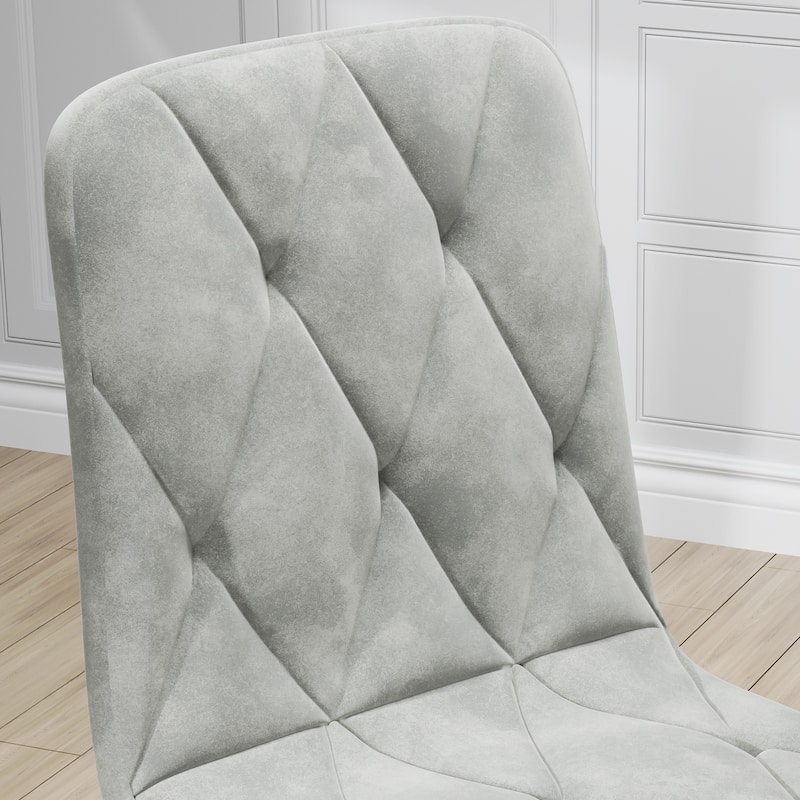 Modern Kitchen Dining Room Chairs Set of 4, Velvet Dining Chair, Upholstered Cushion Seat and Sturdy Metal Legs