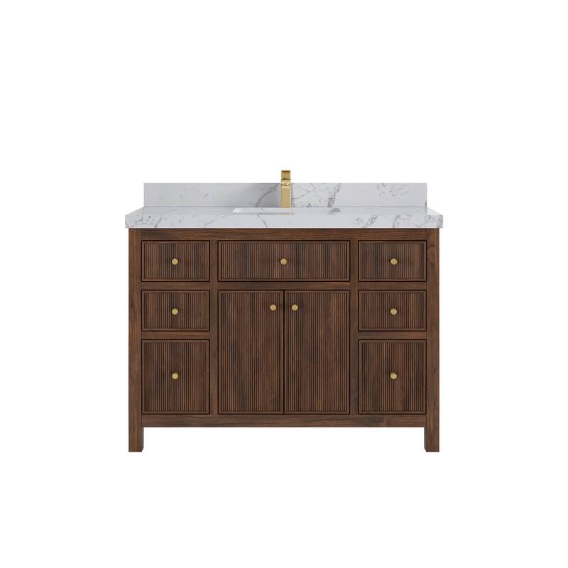 Willow Collections 48 in. W x 22 in. D Sonoma Teak Single Sink Bathroom Vanity with Countertop