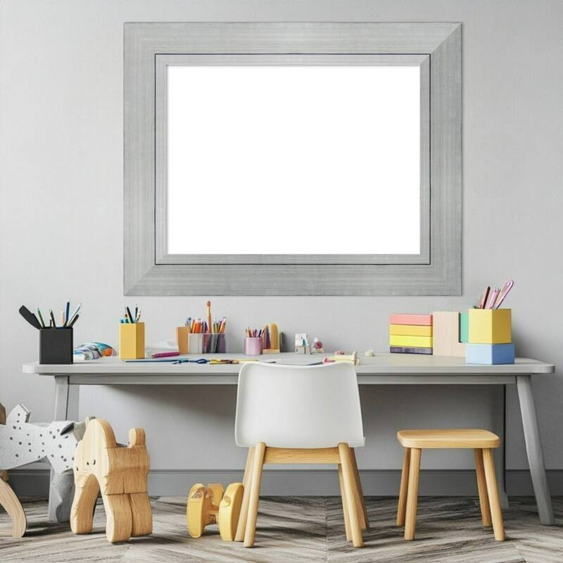 Amanti Art Romano Silver Framed Dry Erase Magnetic Board