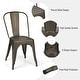 preview thumbnail 13 of 21, Set of 4 Dining Side Chair Stackable Bistro Cafe Metal Stool GunBlack - See details
