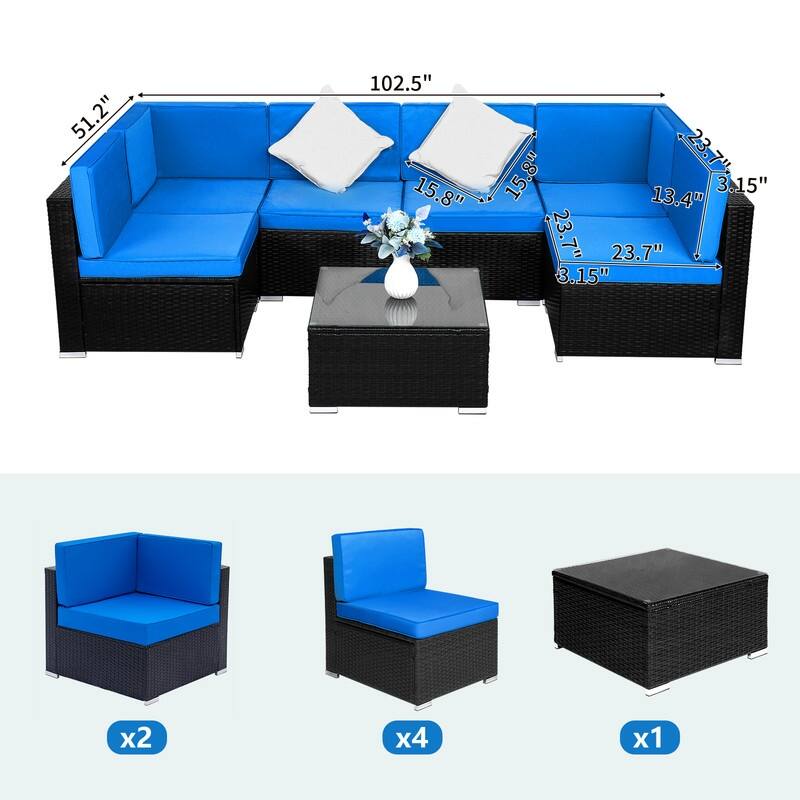 Gereja PE Rattan 7-piece Outdoor Sectional Sofa Set by Havenside Home