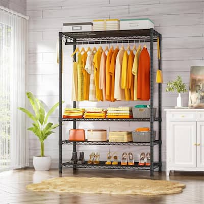4 Tier Metal Clothes Garment Rack for Bedroom and Cloakroom