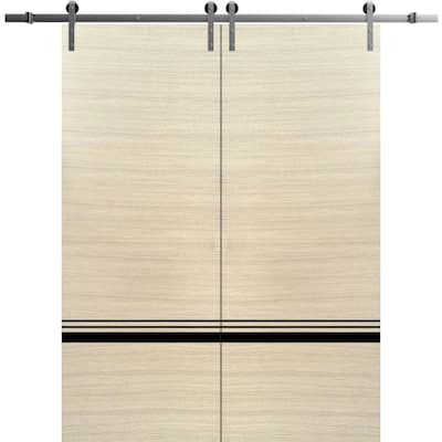 Sturdy Double Barn Door 36 x 80 with Planum 0012 Natural Veneer with 13FT
