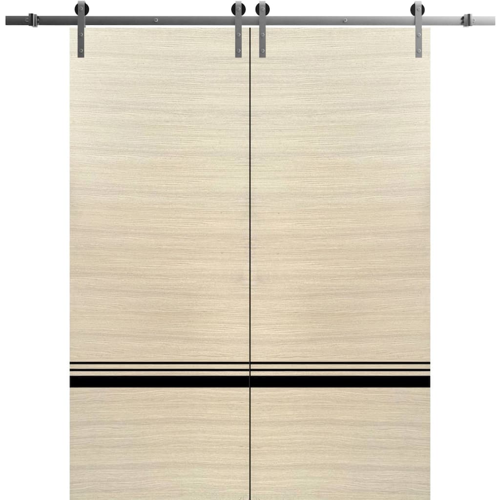 Sturdy Double Barn Door 36 x 80 with Planum 0012 Natural Veneer with 13FT