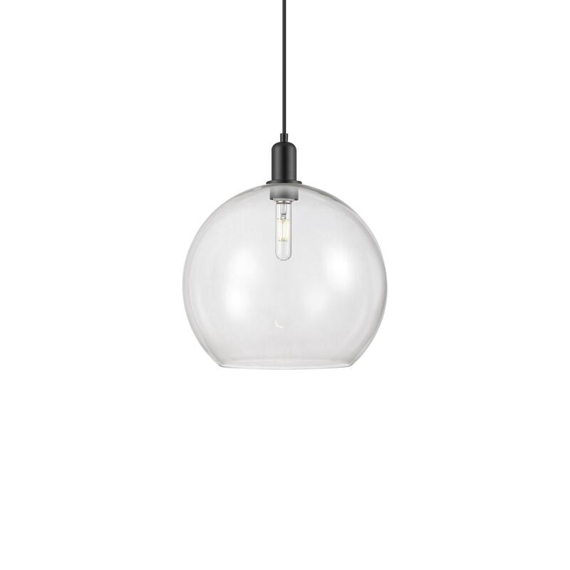 Innovations Lighting 716-1P-18-14 Athens Pendant Athens 14" Wide - Matte Black / Clear