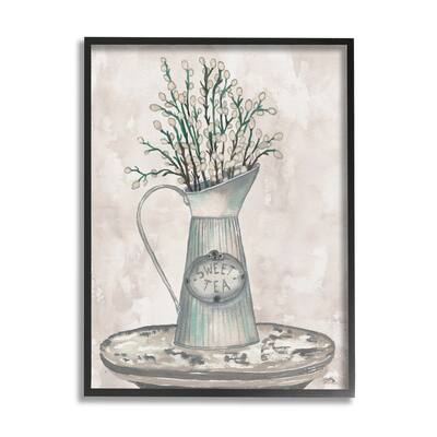 Stupell Willow Botanicals Sweet Tea Country Jar Painting Framed Wall Art