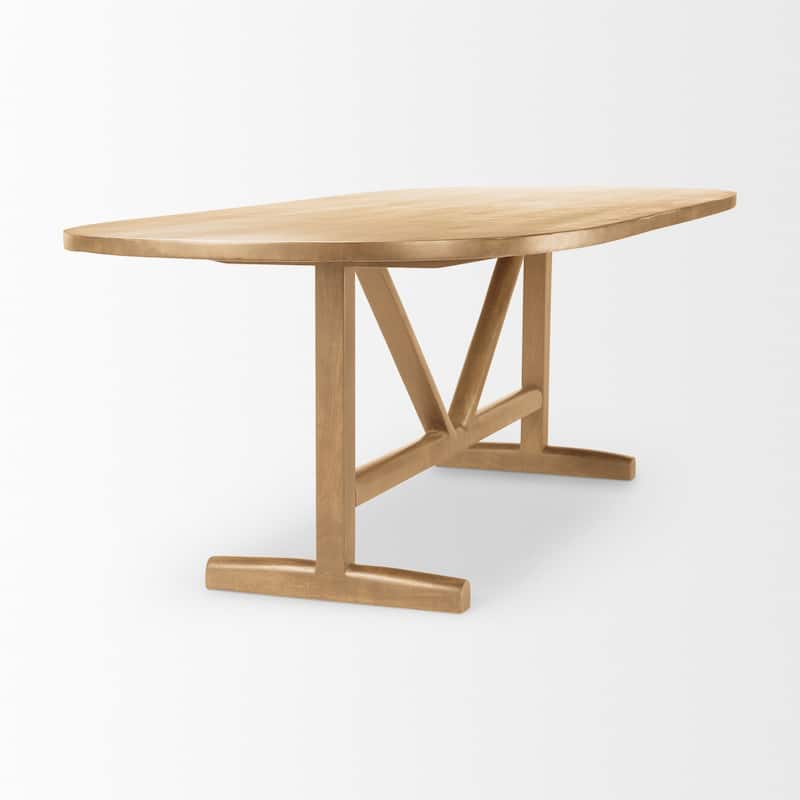 Viktor 94" Light Brown Solid Wood Dining Table - 94"L x 42"W x 30"H