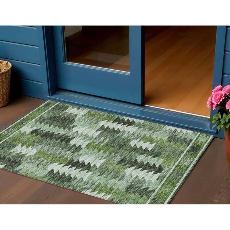 HomeRoots Southwestern Transitional Rectangle Outdoor Rug - 3' x 5'
