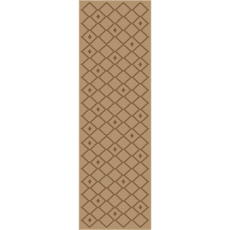 Well Woven Jute Akita Moroccan Lattice Flat-Weave Area Rug - Beige - 2' 3" x 7' 3" - Runner