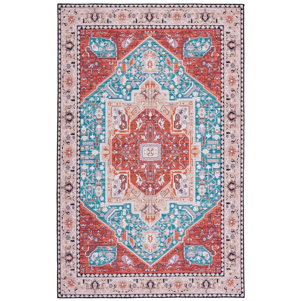 SAFAVIEH Tucson Machine Washable Slip Resistant Einhildur Oriental Medallion