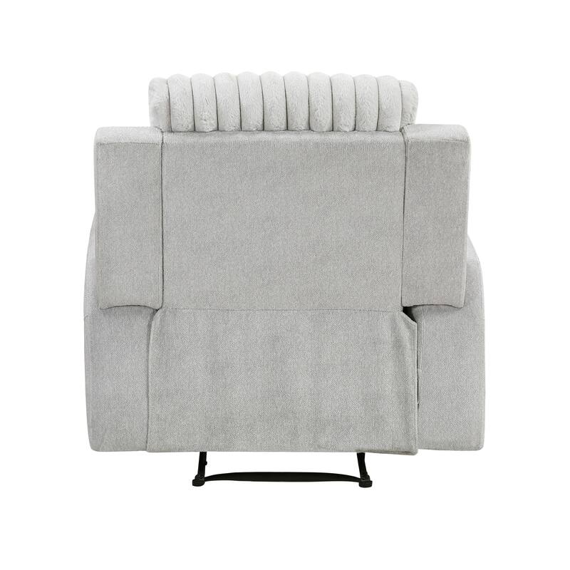 Curtis 36.5" Microfiber and Corduroy Recliner - Tab Pull Motion