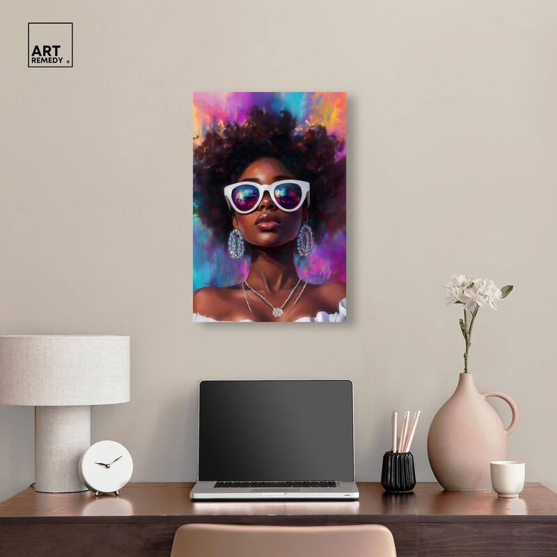 Bold Colorful Curls Canvas by Art Remedy, Gallery Wrapped