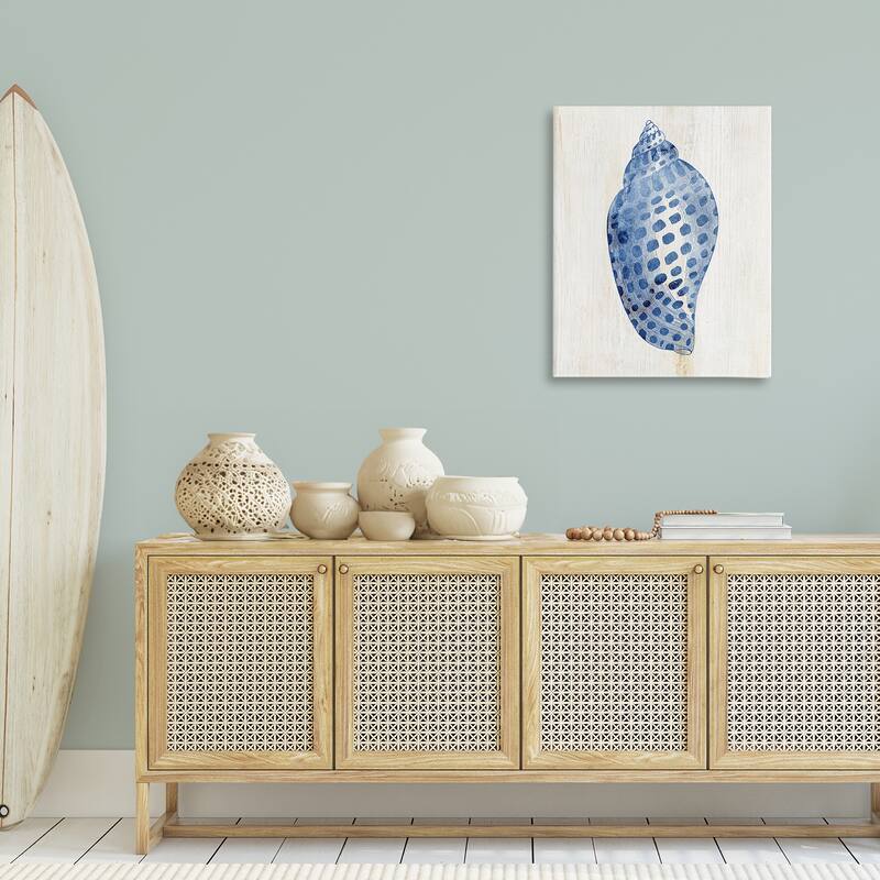 Stupell Spotted Blue Cowrie Shell Canvas Wall Art Design By Susan Arnot
