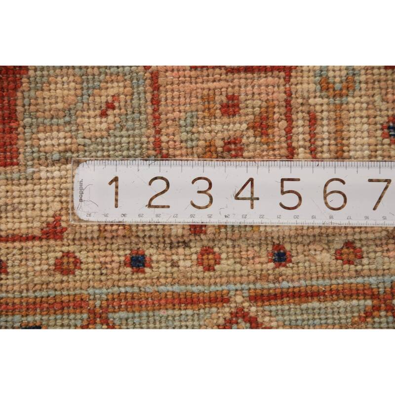 Orange Vegetable Dye Heriz Serapi Rug Hand-Knotted Wool Carpet - 3'1"x 4'10"