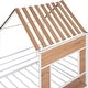 preview thumbnail 9 of 11, Metal and Wood Bunk Bed with Roof Design and Safety Rails