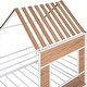 preview thumbnail 22 of 37, Playhouse Design Metal Loft Bed with Roof, Window, Guardrail and Sturdy Construction