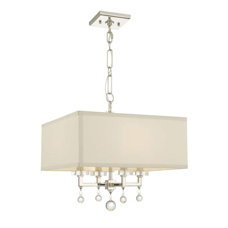 Timeless Home Four Light Chandelier Paxton Polished Nickel - Exact Size