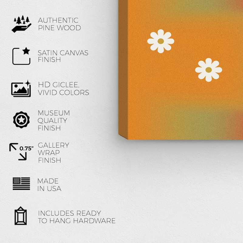 Wynwood Studio Canvas Floral and Botanical Airbrushing and Flowers Orange Modern & Contemporary Wall Art Canvas Print