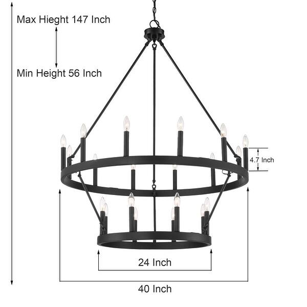 dimension image slide 1 of 11, Acroma 20-light 40In Farmhouse Wagon Wheel Chandelier