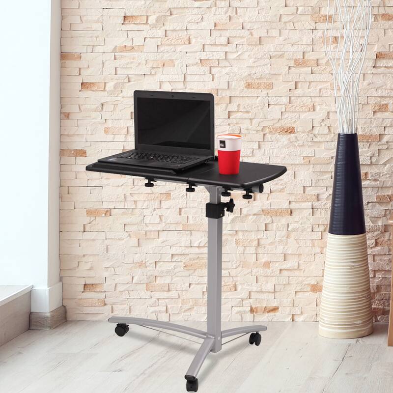 Black Melamine Steel Adjustable Lifting Computer Desk Space-Saving