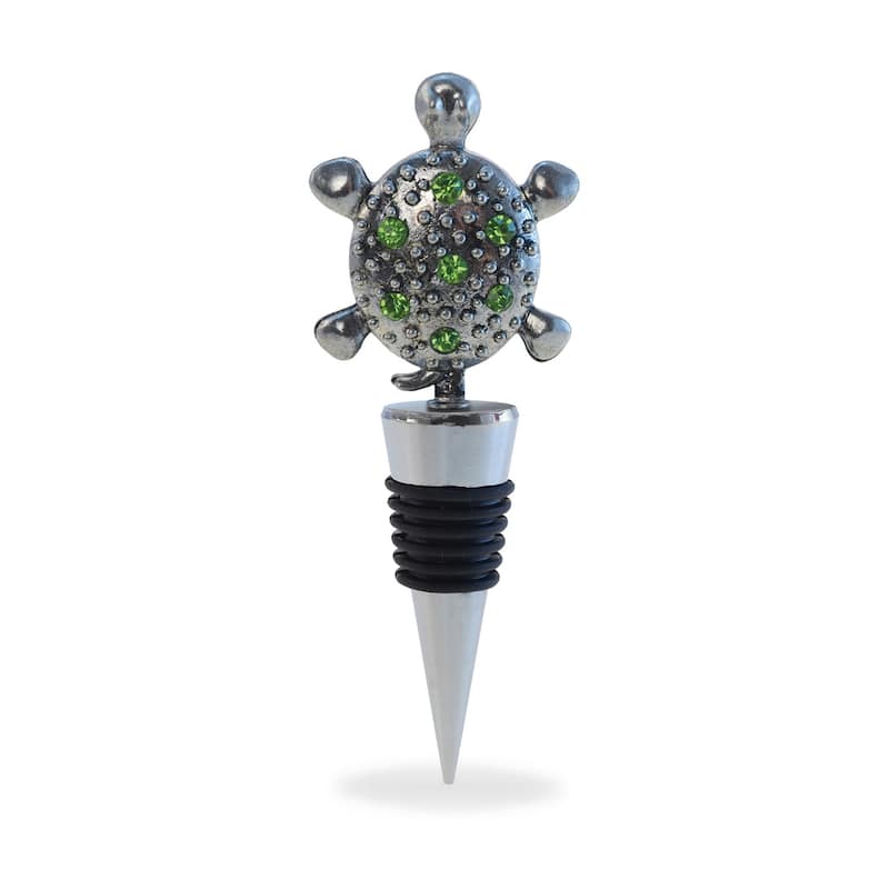 Cheers Sea Turtle Metal Wine Stopper - Elegant Vacuum Seal Reusable - 5 inches