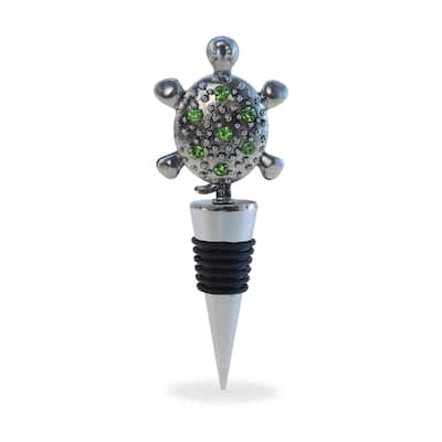 Cheers Sea Turtle Metal Wine Stopper - Elegant Vacuum Seal Reusable - 5 inches