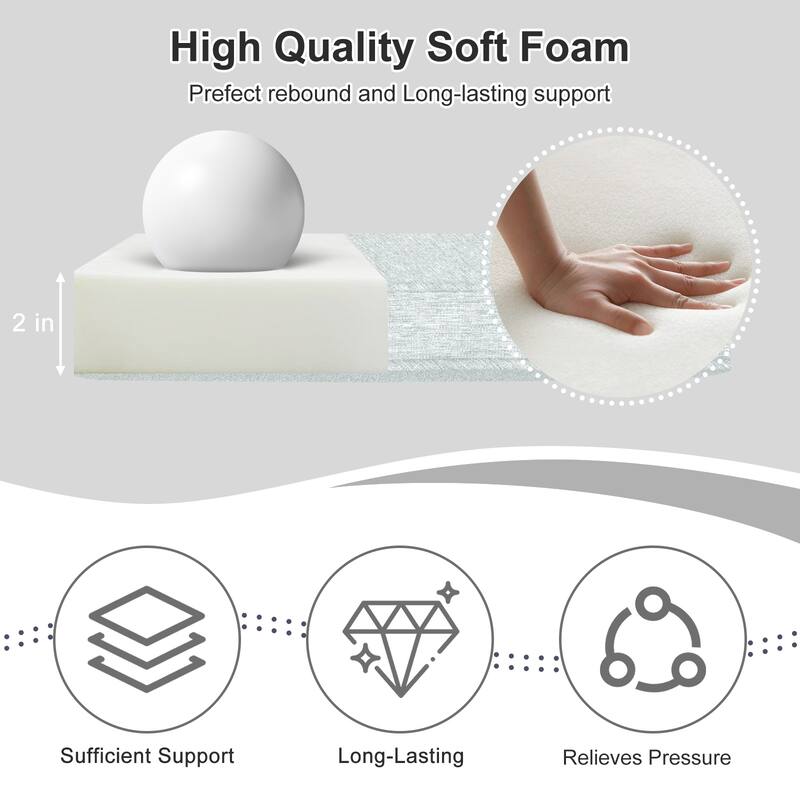 Aoodor Outdoor Dining Chair Cushions Set of 2, Waterproof Patio Furniture Seat Cushions, 18 x 19 inch