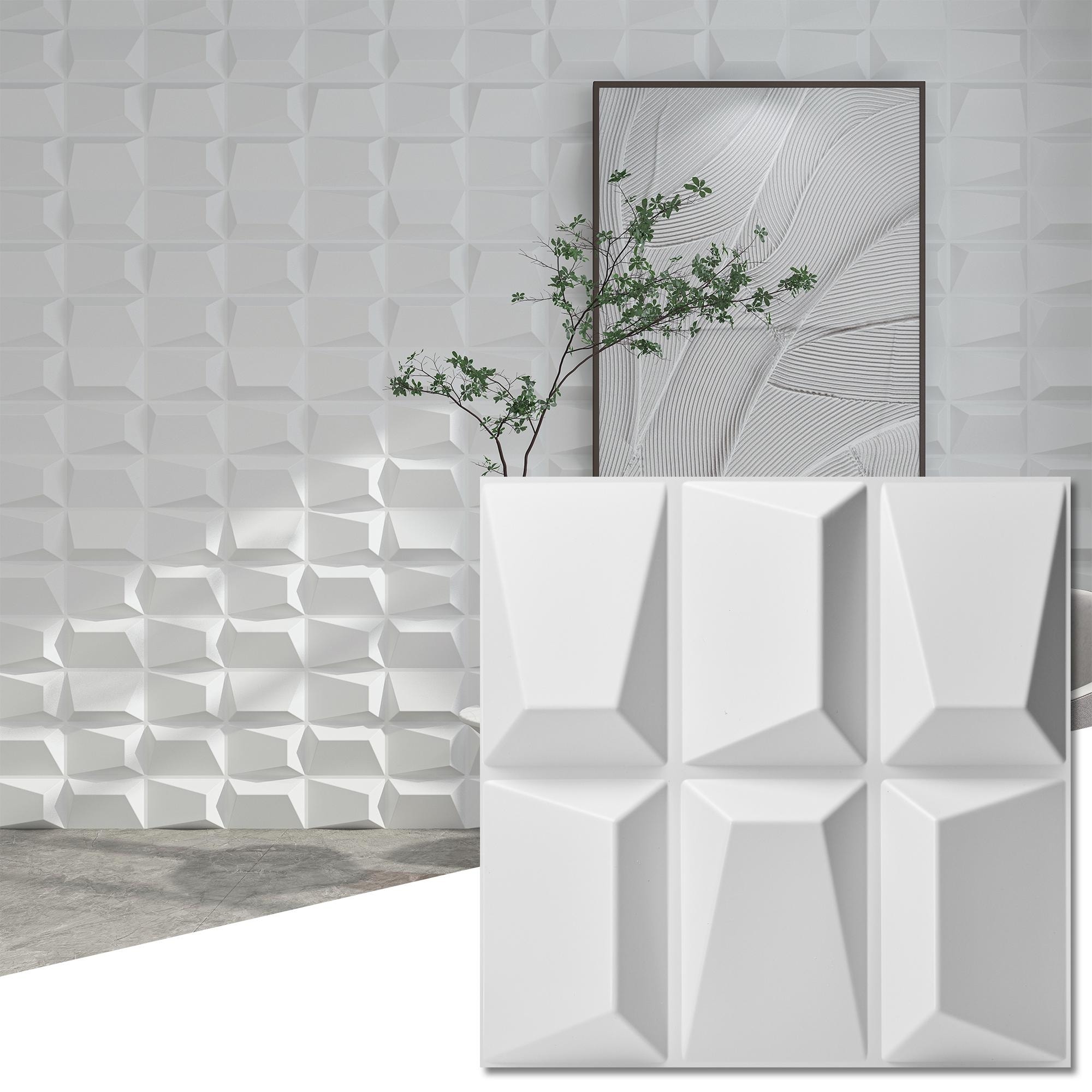 Art3d 12pcs 3D PVC Wall Panel Ceiling Tile (32sq.ft.) - 19.7"x19.7"