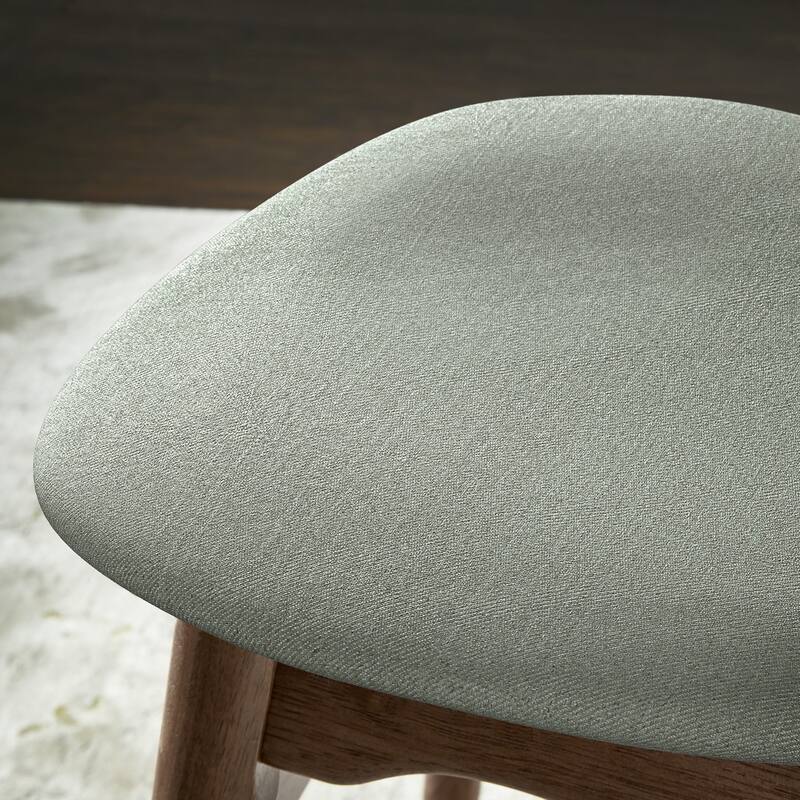 Norwegian Danish Tapered Dining Chairs (Set of 2) by iNSPIRE Q Modern - Walnut Finish - Sea Mist (made to order)