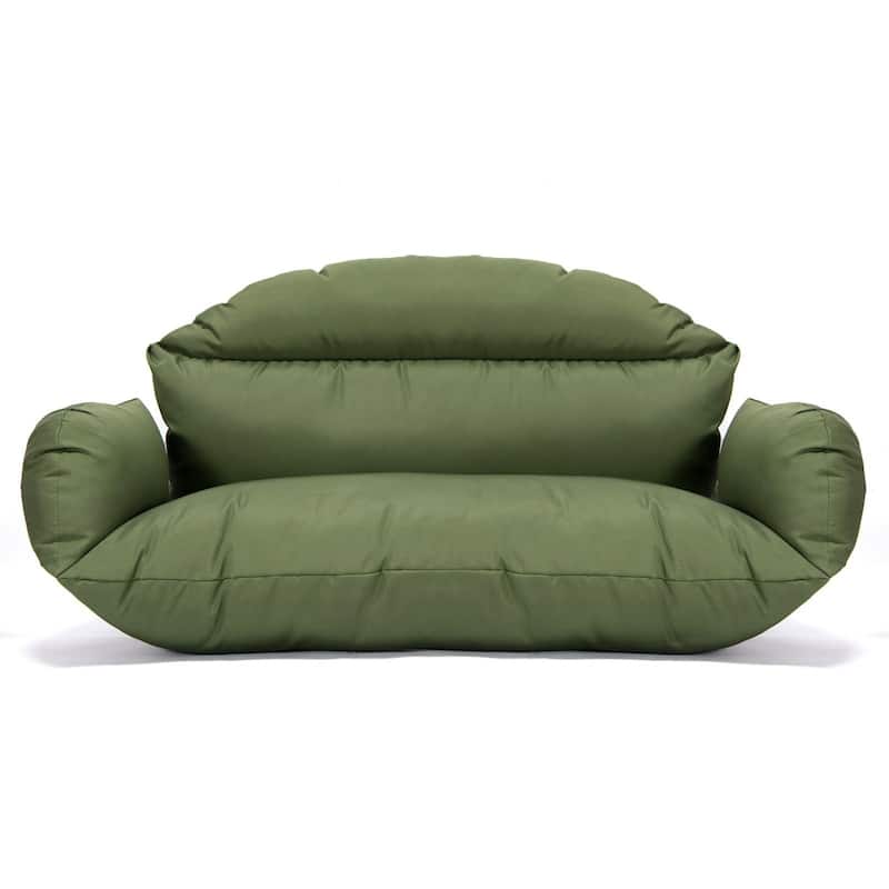 2-Person Hanging Egg Chair Cushion - Durable, Soft Outdoor Swing Seat Replacement - All Colors - Dark Green