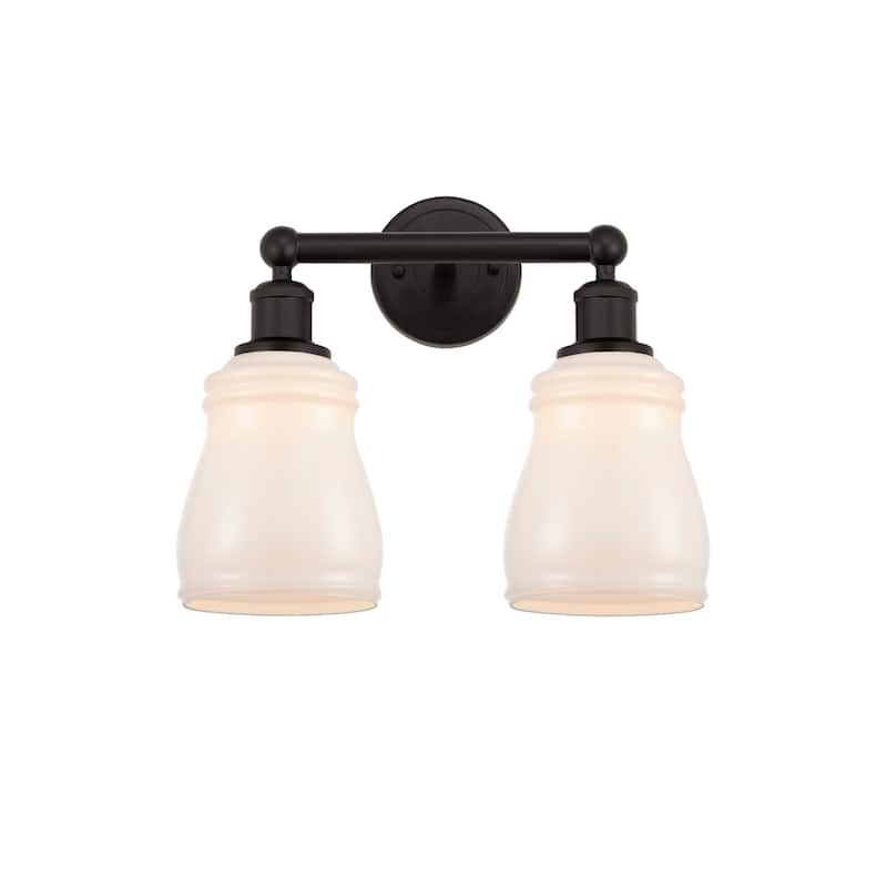 Innovations Lighting 616-2W-12-14 Ellery Vanity Ellery 2 Light 14" - Oil Rubbed Bronze / White
