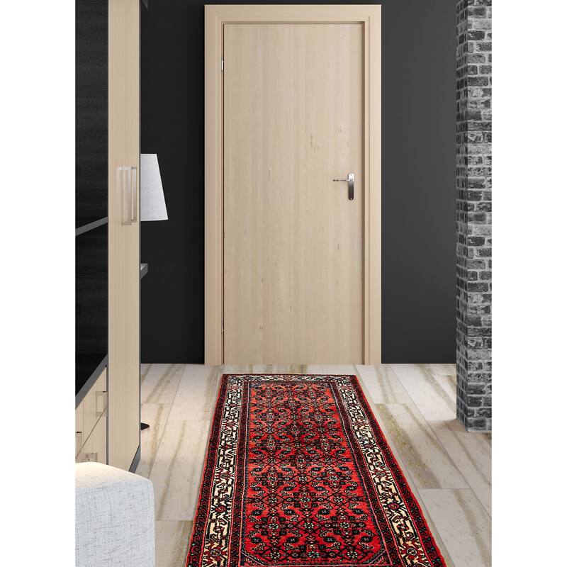 ECARPETGALLERY Hand-knotted Andelz Red Wool Rug - 2'8 x 6'8