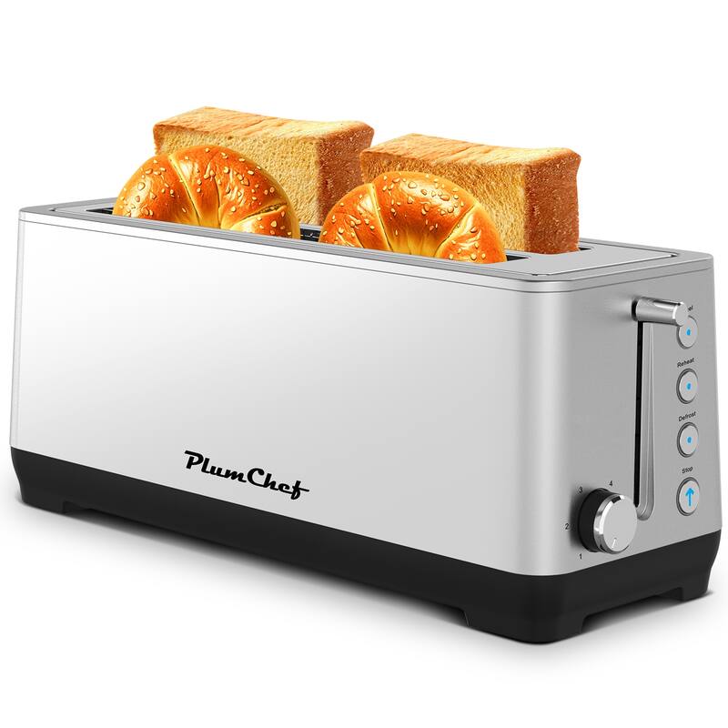 Anmytek Stainless Steel Countertop Toaster - 4-Slice Extra-Wide Long Slot, 6 Browning Settings,1500W