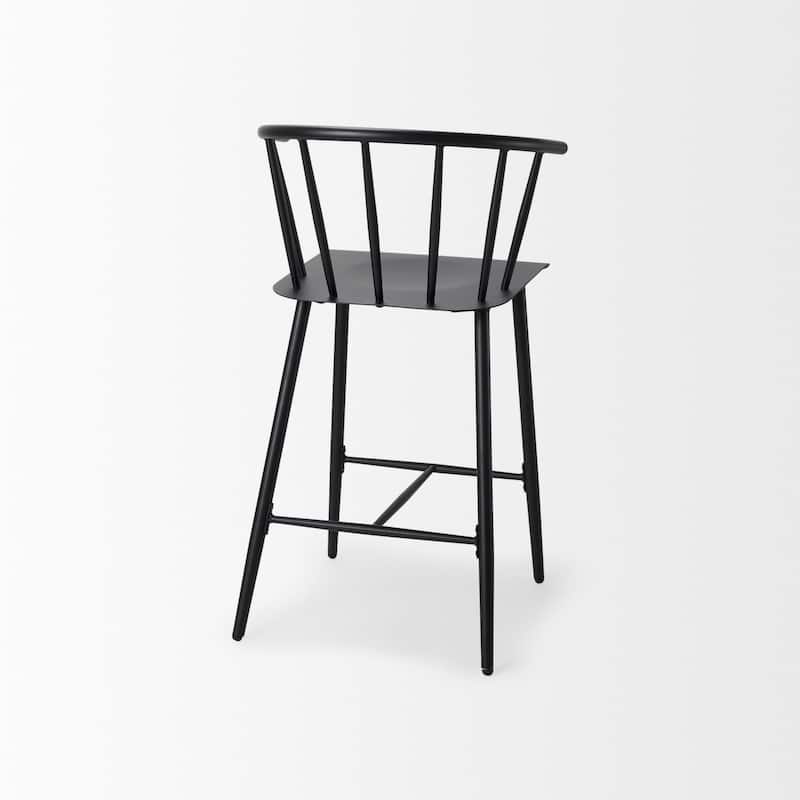 Colin Black Metal Counter Stool - 21.2"W x 21.2"D x 38.1"H