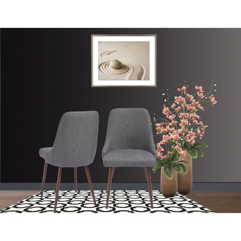 Upholstery Side Dining Chair Set of 2 - Dark Gray