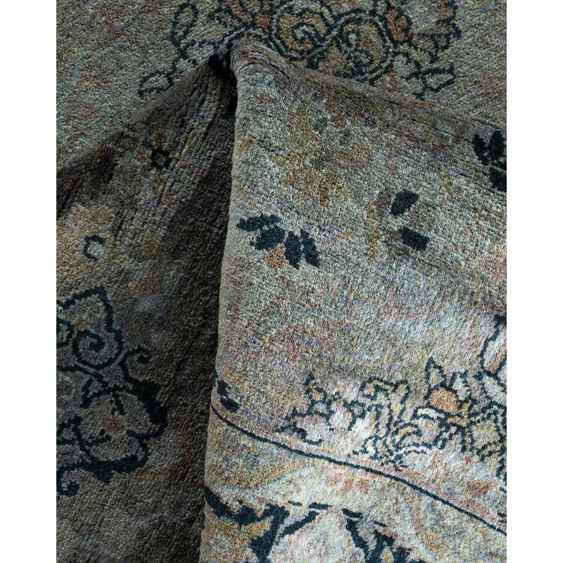 Overton Hand Knotted Wool Vintage Inspired Modern Contemporary Overdyed Gray Runner Rug - 3' 0" x 10' 2"