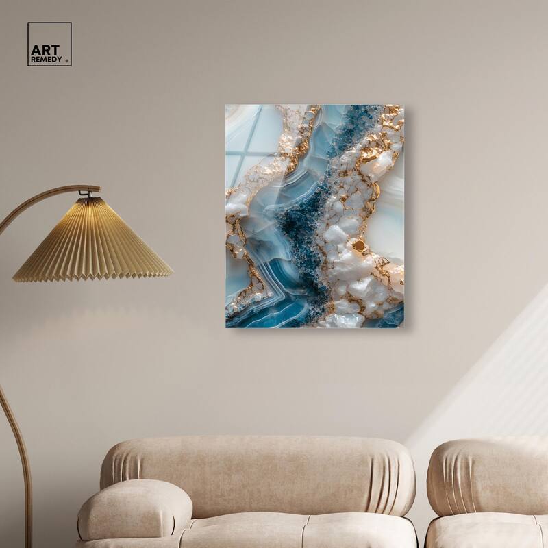 Lapis River Acrylic by Art Remedy, Ready to Hang