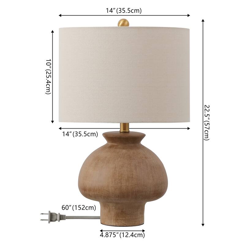 SAFAVIEH Noam 23-inch Ceramic Table Lamp (LED Bulb Included) - 14"W x 14"D x 23"H