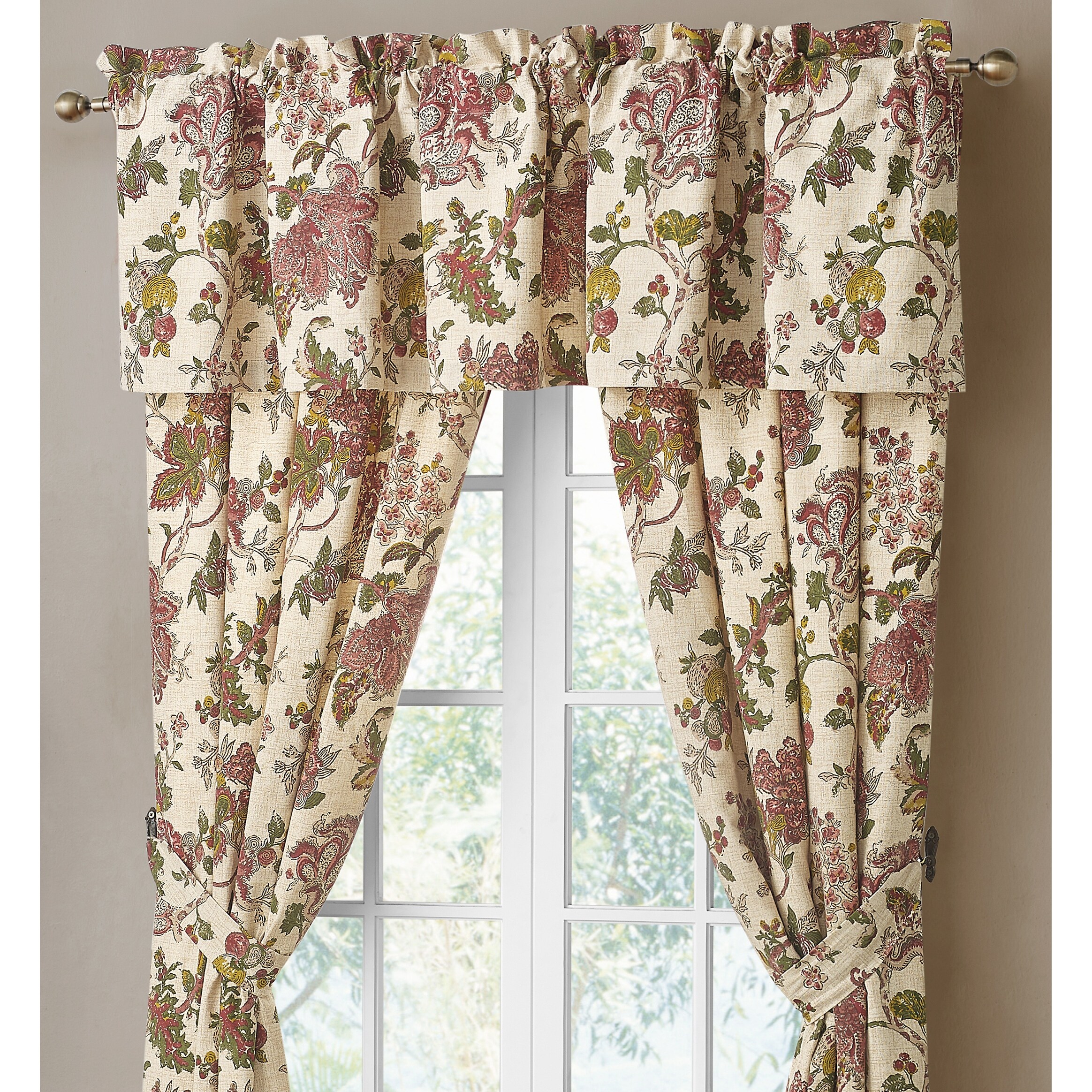 Motiveren vos Schuldig Amalia 2-piece Floral Cotton Window Panel Pair - Overstock - 32335440