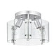 preview thumbnail 3 of 10, Warehouse of Tiffany Fortuna Semi Flush Mount Ceiling Light Satin Silver and Seeded Glass Finish 3-Light