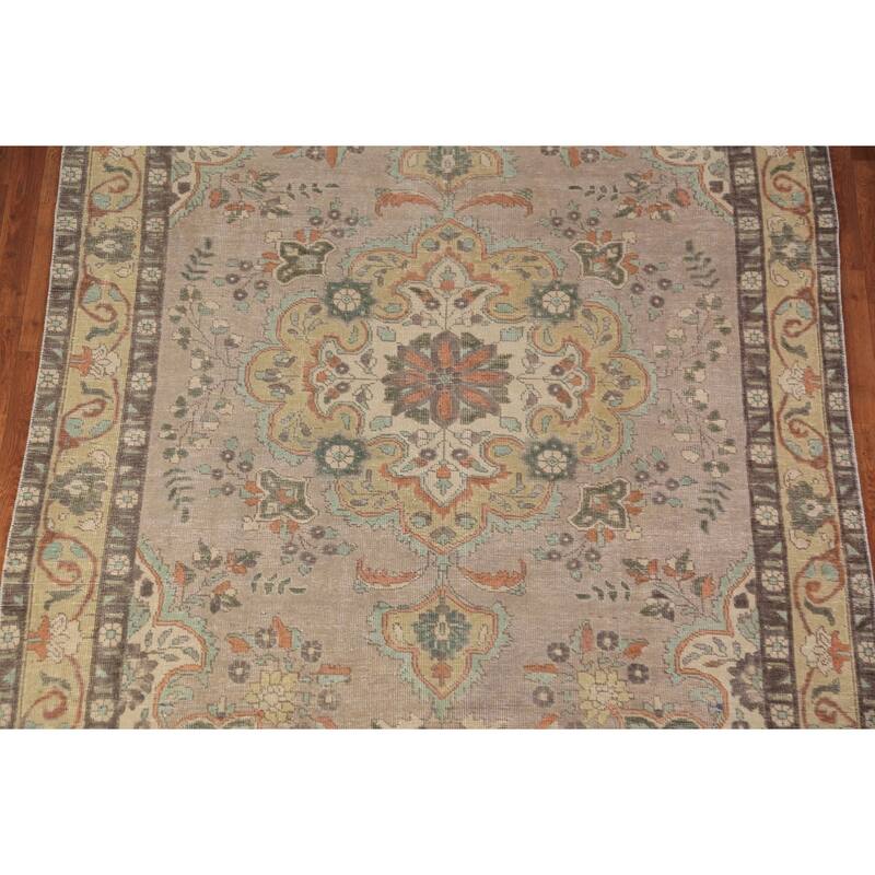 Medallion Tabriz Persian Area Rug Oriental Floral Handmade Wool Carpet - 6'8"x 9'7"