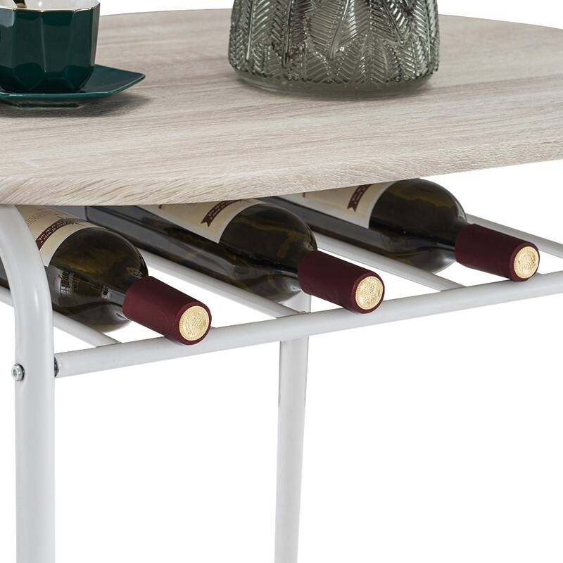 Lacquer Couples Bending Back Breakfast Table Dining Set White (Set of 3)