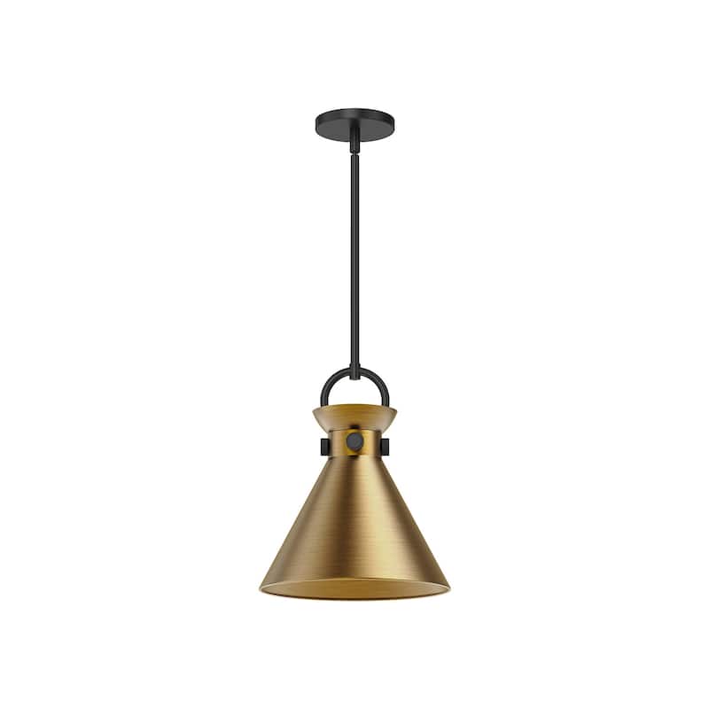 Alora Lighting PD412011 Emerson 11" Wide Pendant - Matte Black / Aged Gold