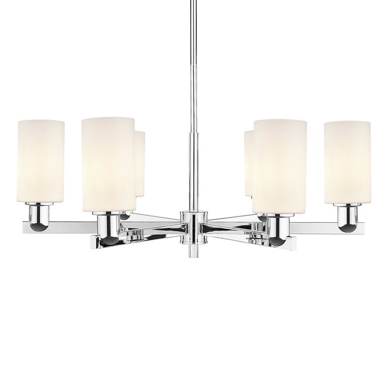 Innovations Lighting 716-6CR-11-34 Clymer Chandelier Clymer 6 Light - Polished Chrome / Matte White