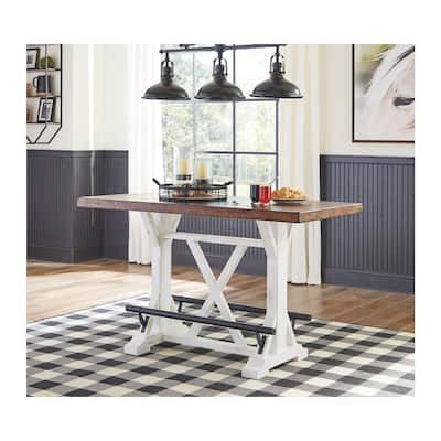 Valebeck Brown/ White Rectangular Dining Room Counter Table