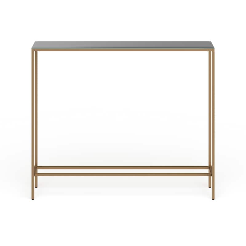 SEI Furniture Ham Long Narrow Console Table with Mirrored Top